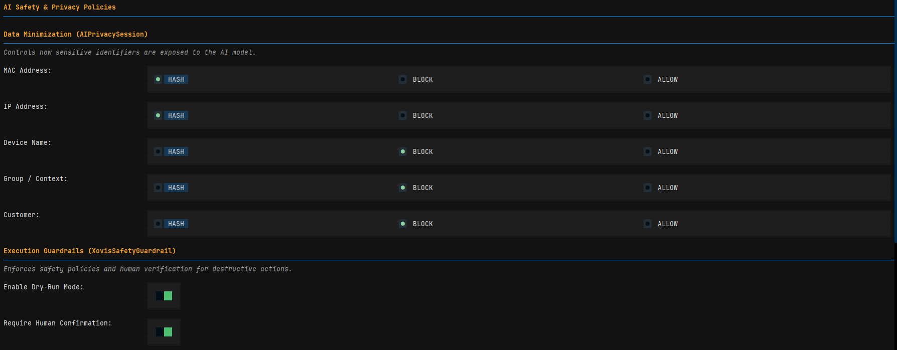 AI Privacy Settings